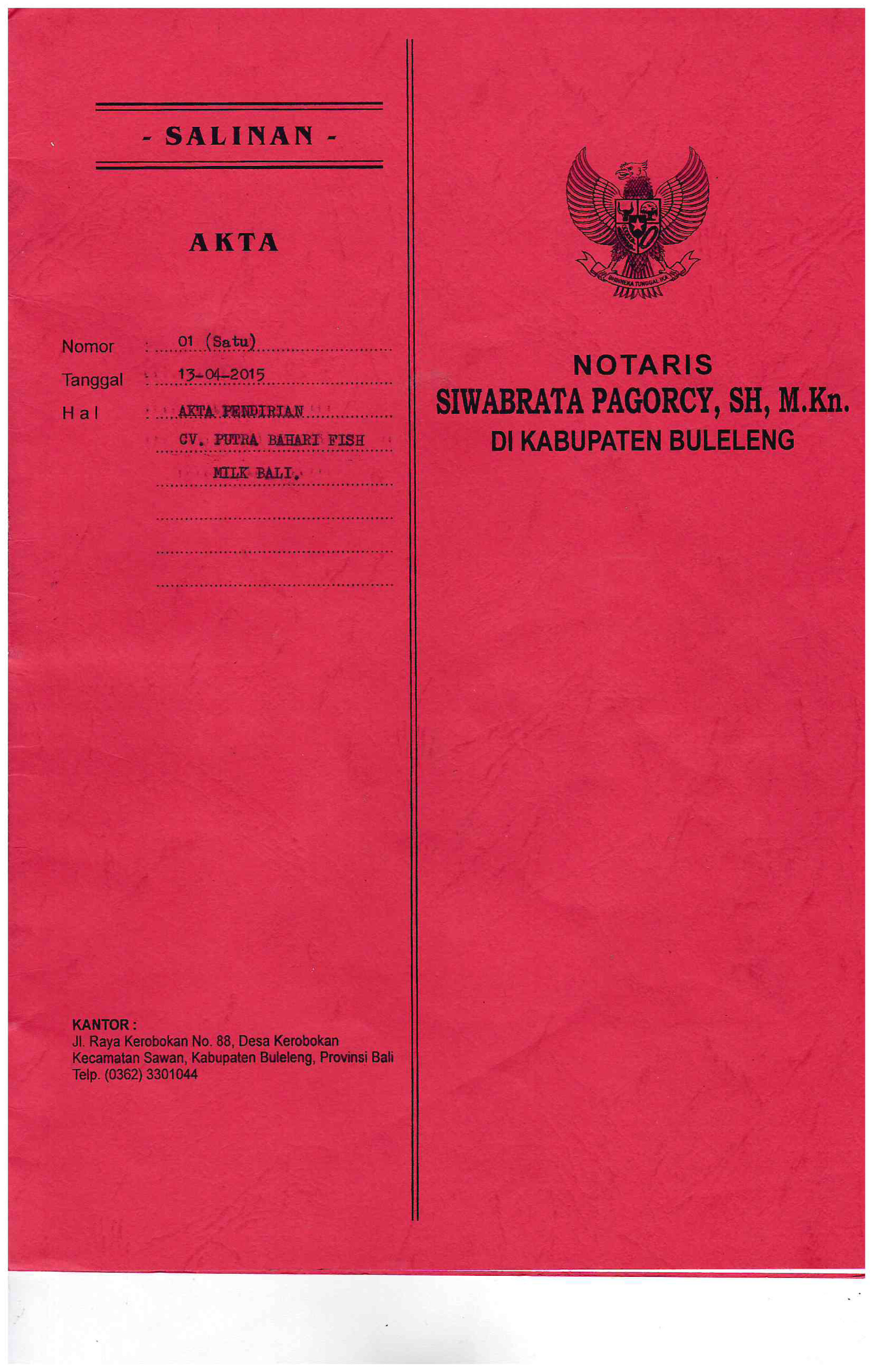 Akta Pendirian Perusahaan